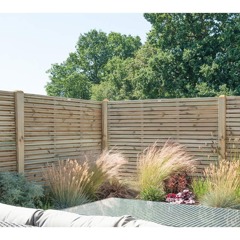 Forest 6' x 5' Pressure Treated Contemporary Double Slatted Fence Panel (1.8m x 1.51m) online kaufen