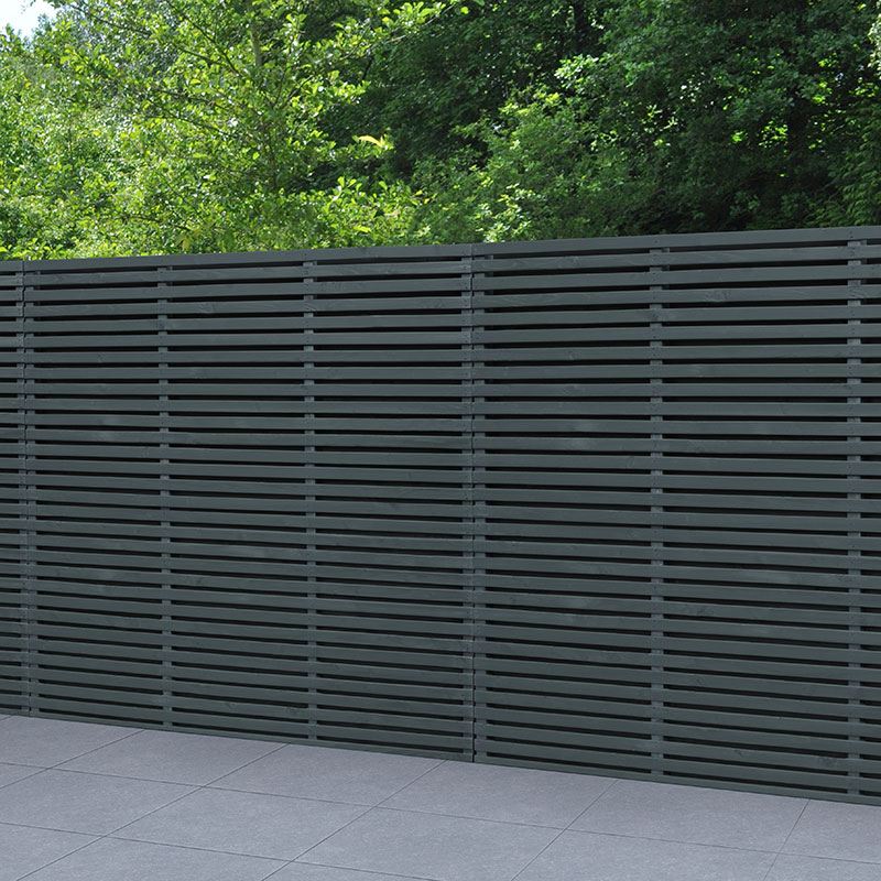 Forest 6' x 6' Contemporary Grey Double Slatted Fence Panel (1.8m x 1.81m) online kaufen
