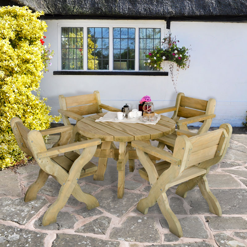 Forest Grizedale Circular Wooden Garden Table 4'x4' (1.2x1.2m) online kaufen
