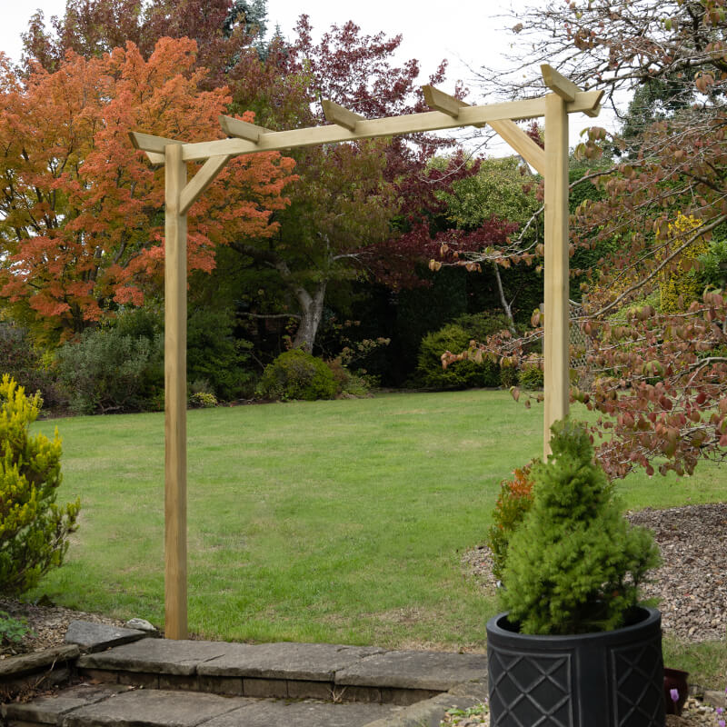 Forest Hanbury Flat Top Wooden Garden Pergola Arch 6'10 x 1'8 online kaufen