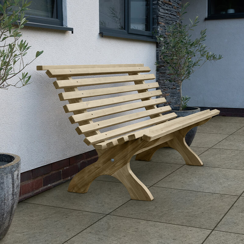 Forest Kuba Curved Wooden Garden Bench 4'11 x 2'5 (1.50m x 0.74m) online kaufen