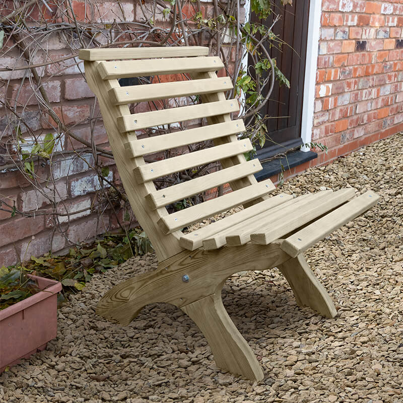 Forest Kuba Curved Wooden Garden Chair 2'0 x 2'5 (0.60m x 0.74m) online kaufen