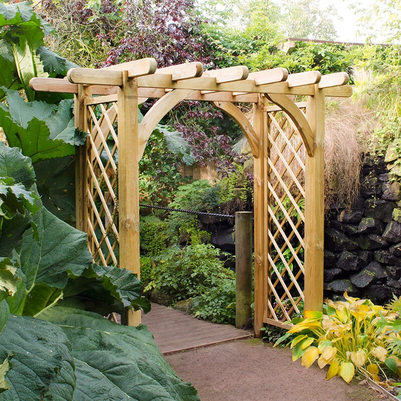 Forest Large Ultima Wooden Garden Pergola Arch 8' x 4' online kaufen