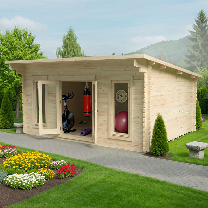 Forest Mendip 5m x 4m Log Cabin Garden Office (45mm) online kaufen