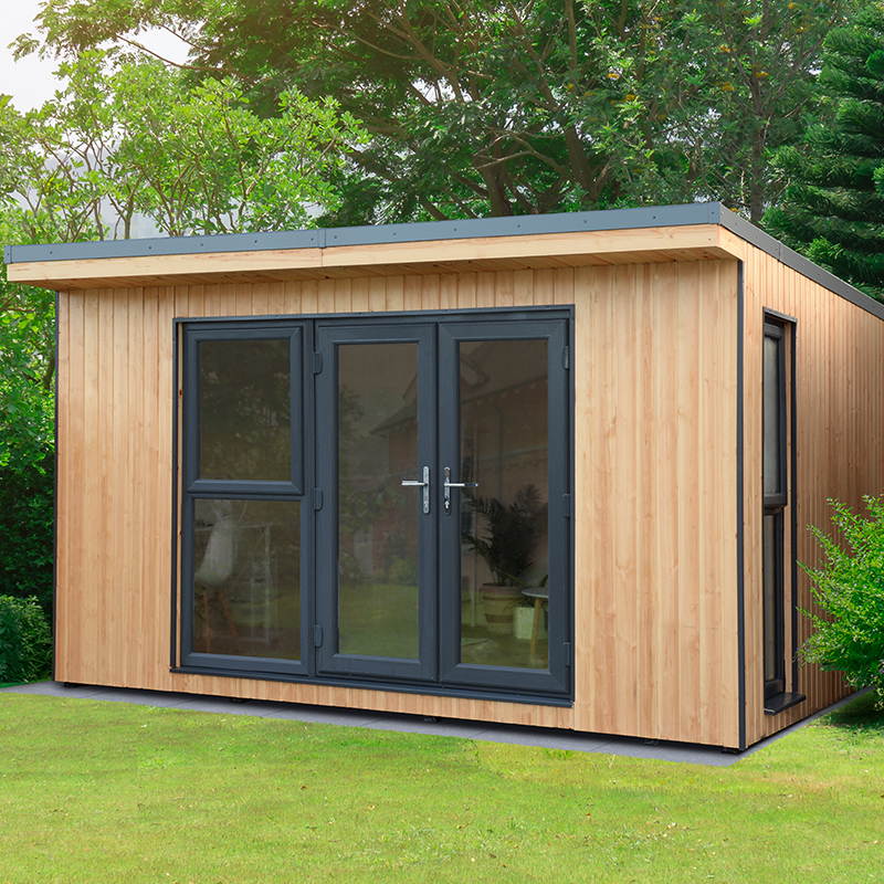 Forest Xtend 4.0+ Fully Insulated SIP Garden Room Office with UPVC Double Doors 4.05m x 3.42m (97mm) online kaufen