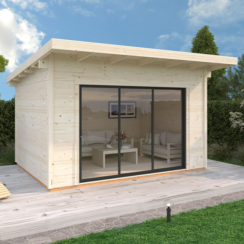 Palmako Grace 4m x 3m Double Glazed Pent Log Cabin Sliding Doors Plus (56mm) online kaufen
