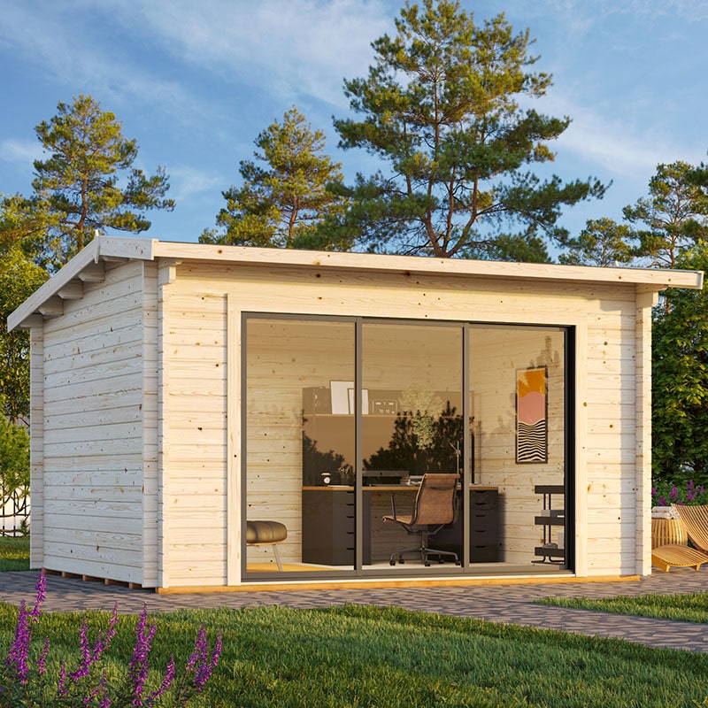 Palmako Ines 3.9m x 3m Double Glazed Log Cabin Garden Office Sliding Doors Plus (44mm) online kaufen