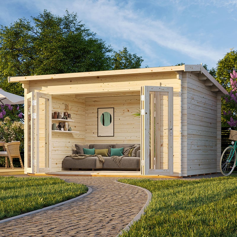 Palmako Ines 3.9m x 3m Log Cabin Garden Office (44mm) online kaufen