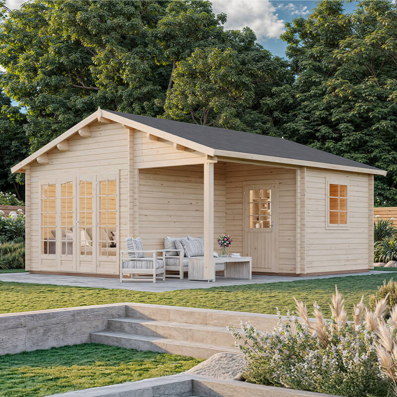 Palmako Irene 5.3m x 5.7m Log Cabin Garden Building (44mm) online kaufen