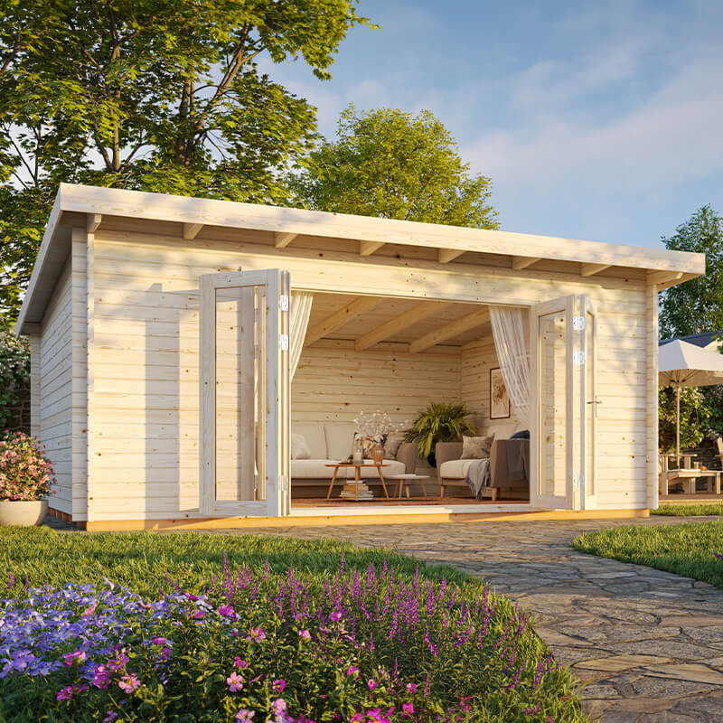 Palmako Lea 5.8m x 4.5m Log Cabin Garden Office (44mm) online kaufen
