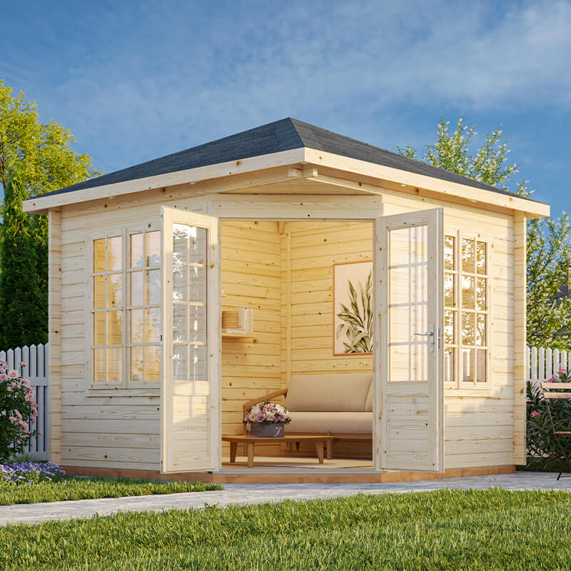 Palmako Melanie 2.8m x 2.8m Corner Summer House Log Cabin (28mm) online kaufen