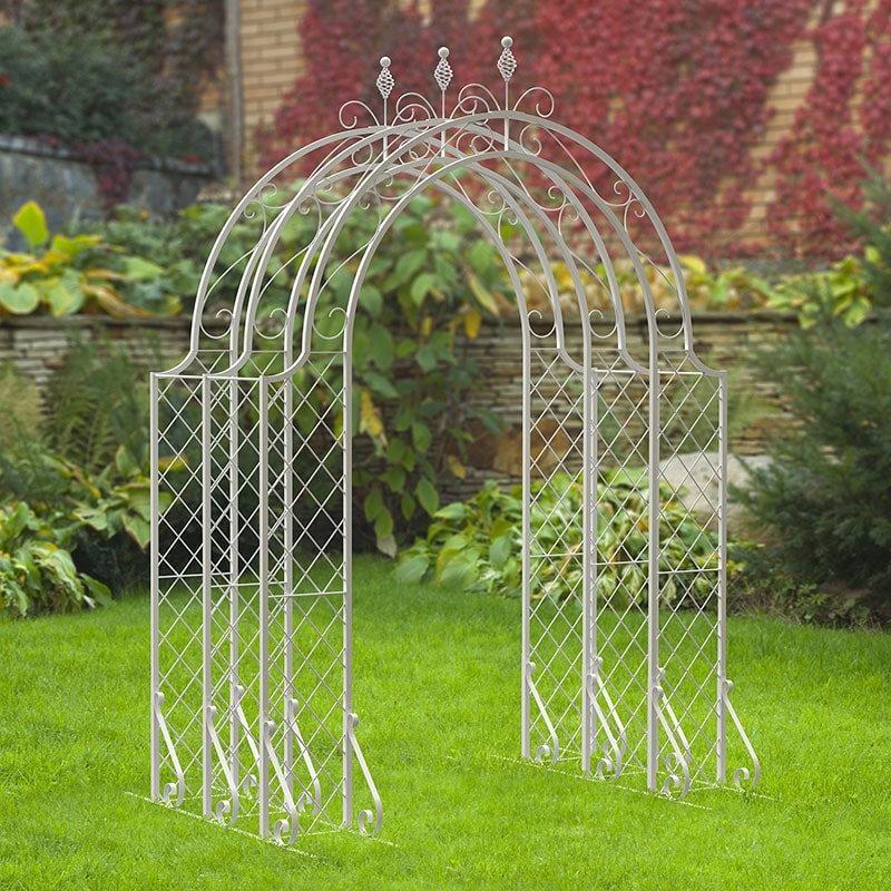 Panacea Lattice Metal Garden Arch Tunnel - White 8'3 x 5'9 online kaufen