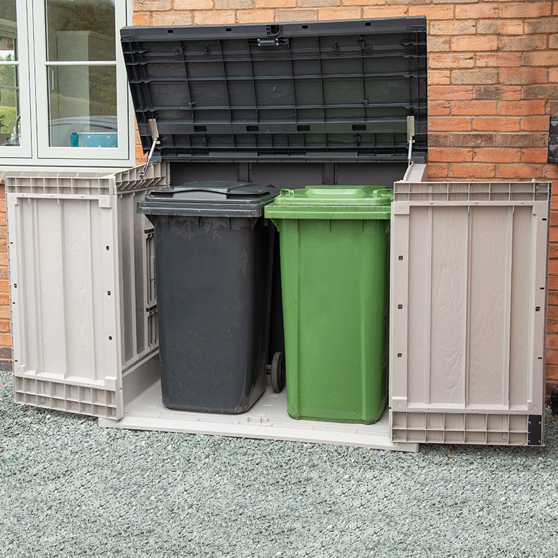 Toomax Extra Large Grey 1200L Plastic Outdoor Garden Storage Unit / Wheelie Bin Store online kaufen
