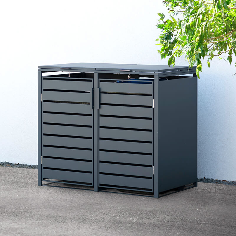 Trimetals Double 240L Anthracite Metal Wheelie Bin Store (1.32m x 0.80m) online kaufen