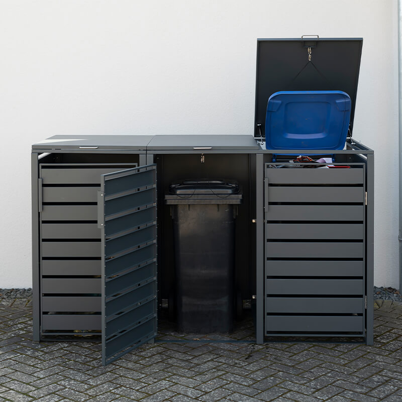 Trimetals Triple 240L Anthracite Metal Wheelie Bin Store (2.00m x 0.80m) online kaufen