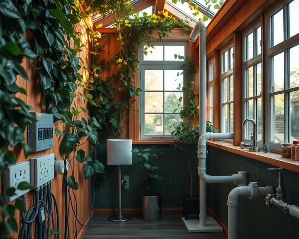Garden Room Electrical and Plumbing Setup