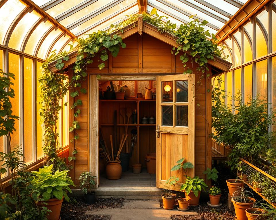 is a potting shed warmer than a greenhouse