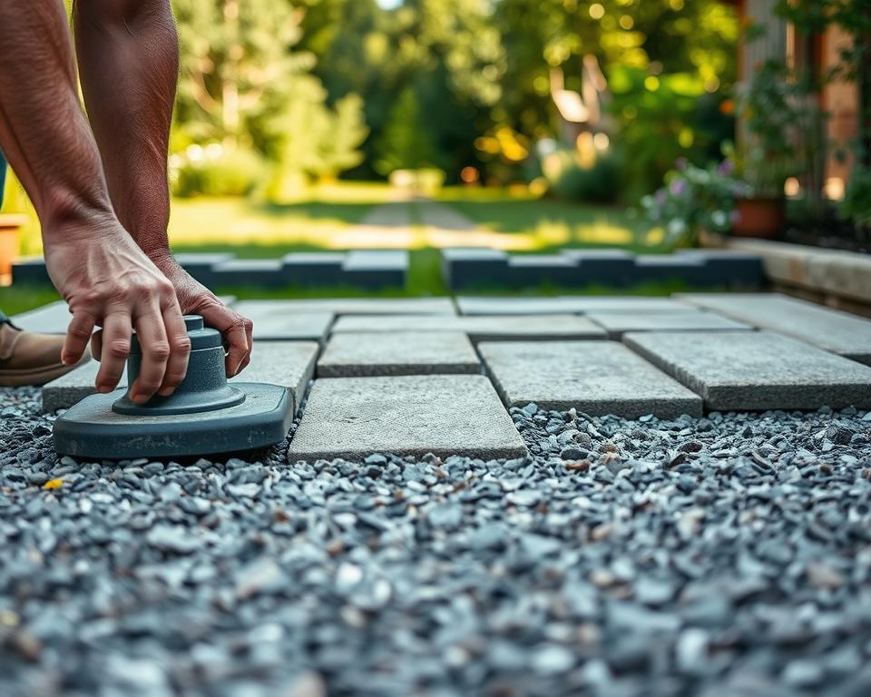 paving slabs base installation
