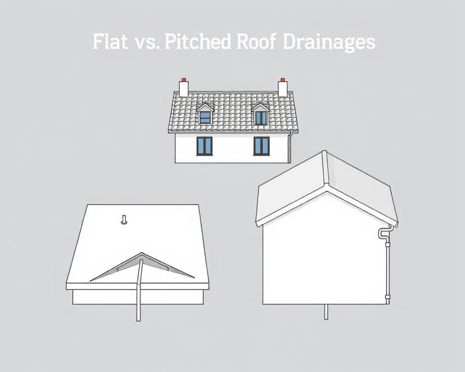 comparison of flat and pitched roof drainage