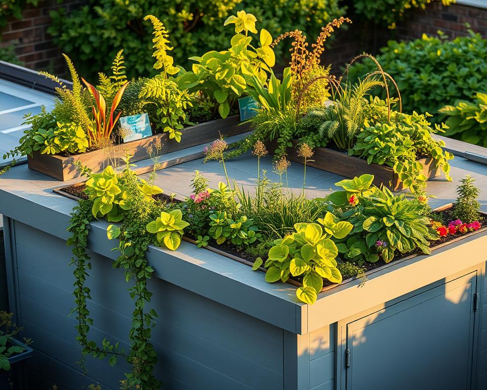 flat roof shed rooftop garden design