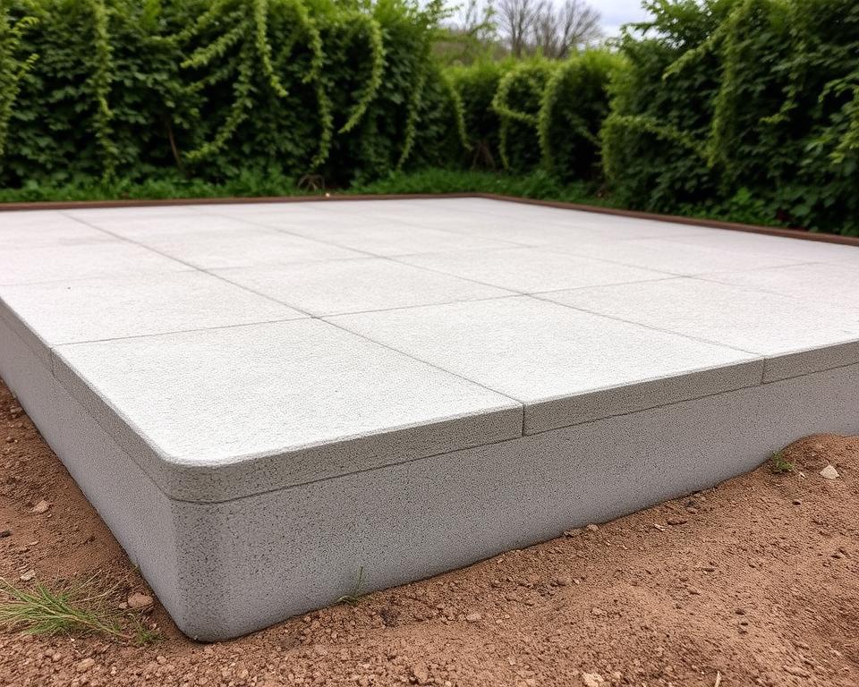 frost-proof concrete shed foundation