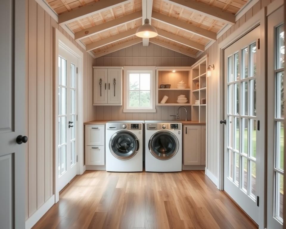 shed laundry room layout planning