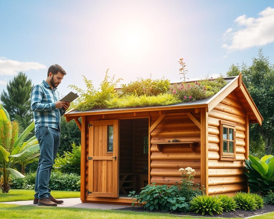 Assessing shed structure for green roof