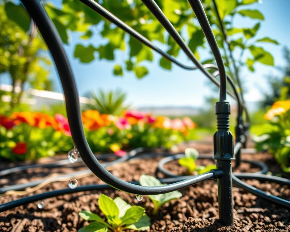 Drip Irrigation System in Garden