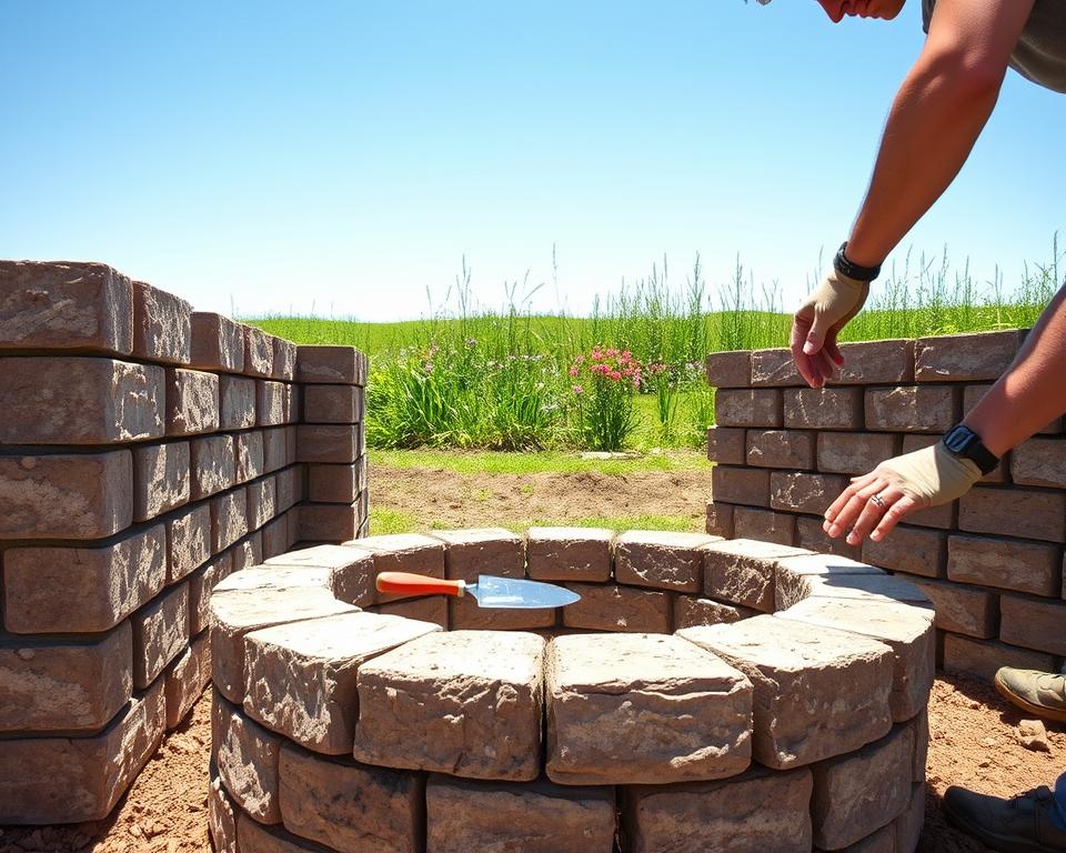 Fire Pit Wall Construction