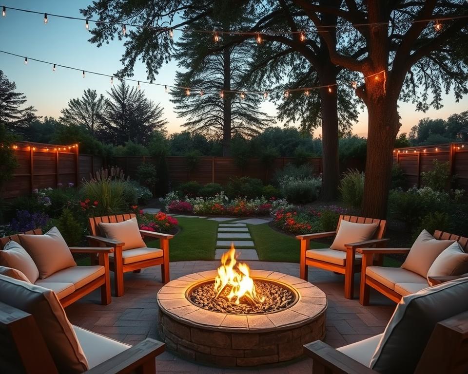 Garden Fire Pit Seating Area Design