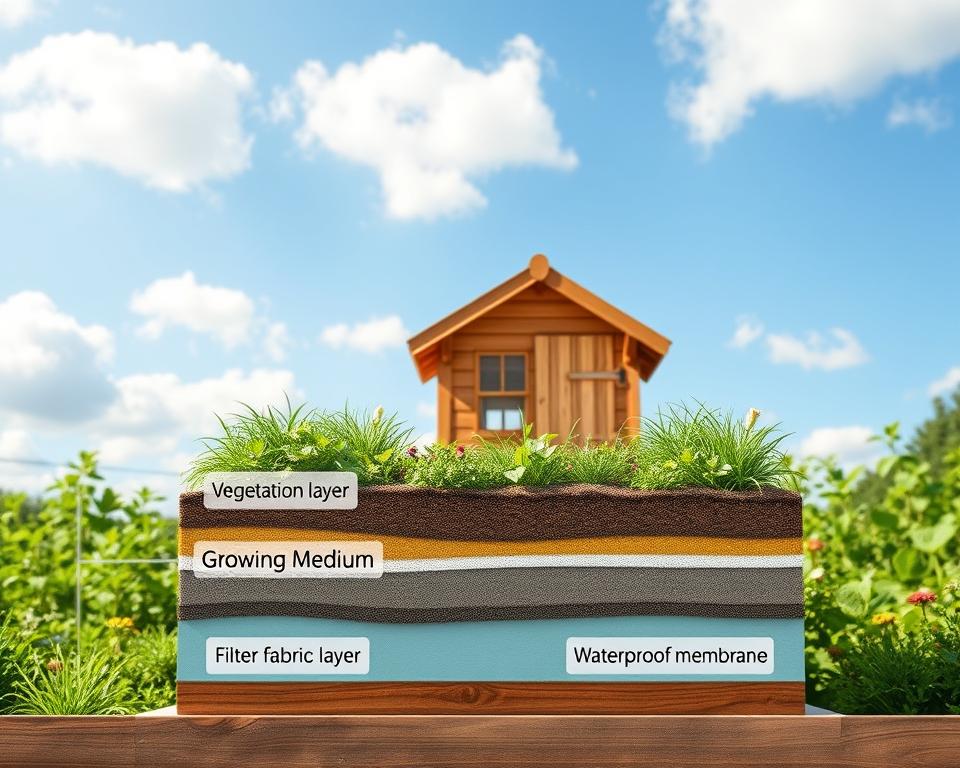 Green roof layers diagram