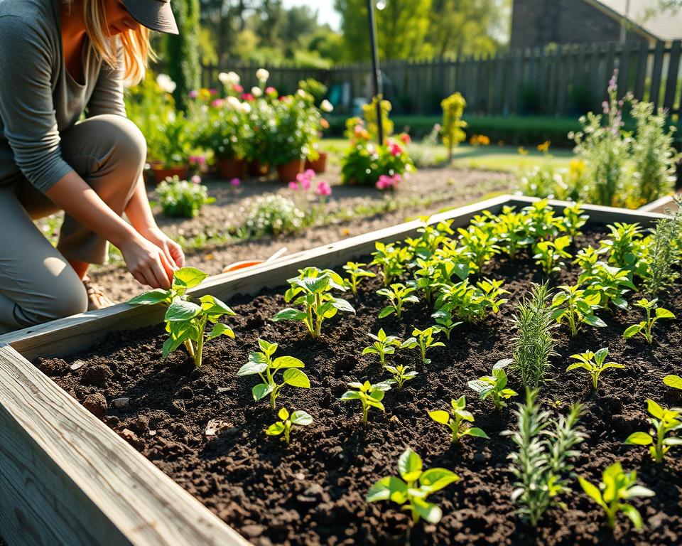 Herb Planting in Raised Bed Herb Planting in Raised Bed