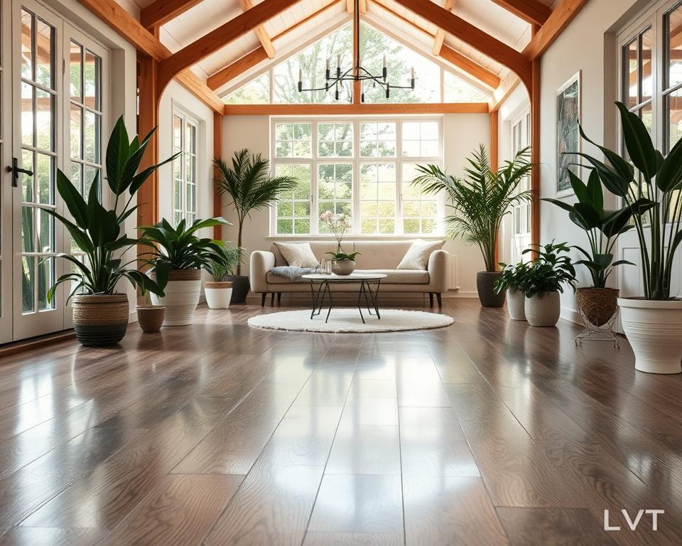 LVT flooring in garden studio