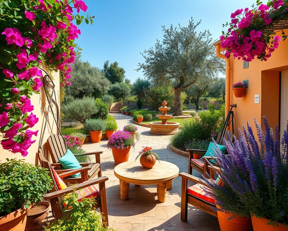 Mediterranean garden rooms