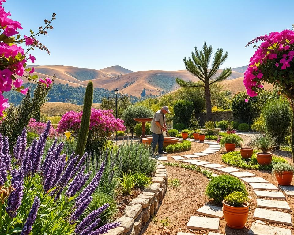 Mediterranean garden spring maintenance