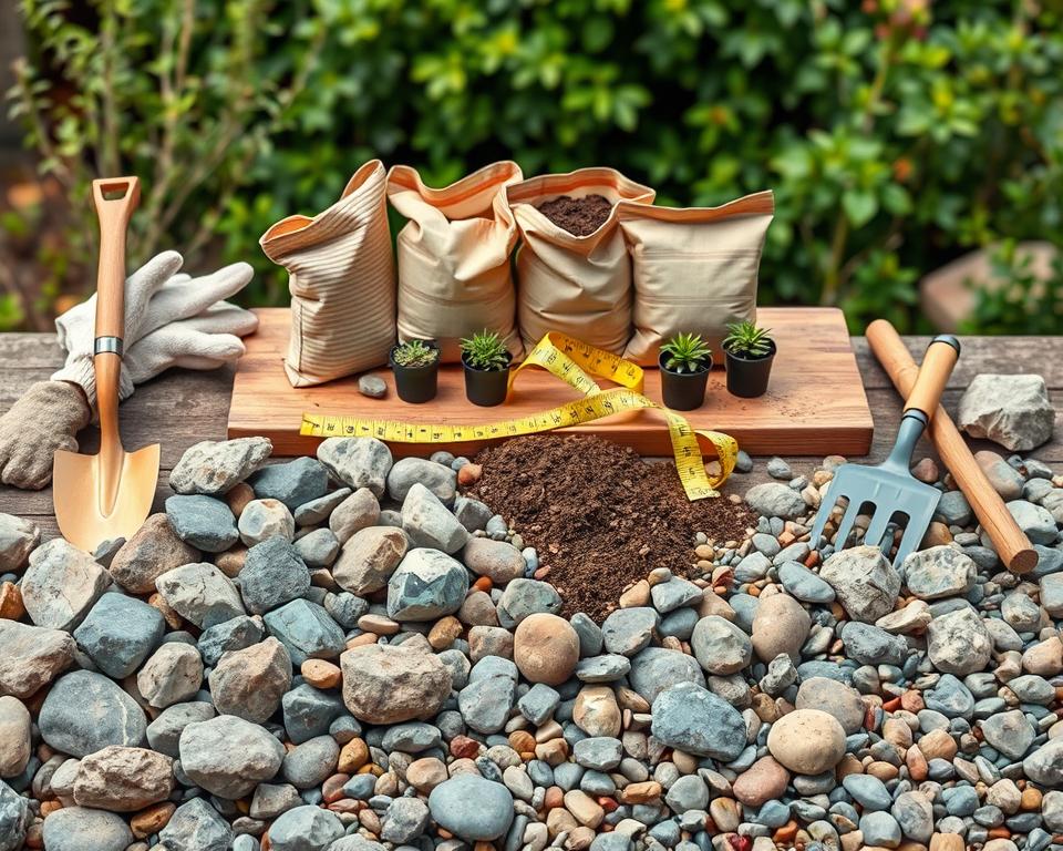 Rock garden materials preparation