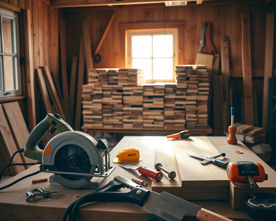 Woodworking Tools for Garden Table Construction