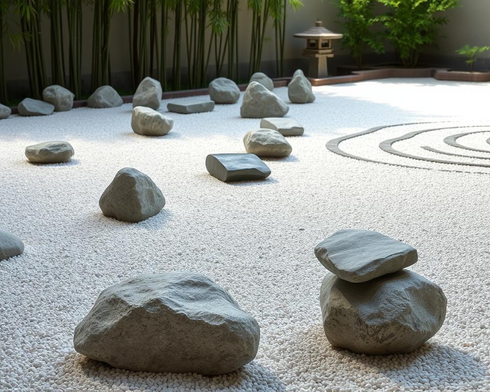 Zen garden rock arrangement