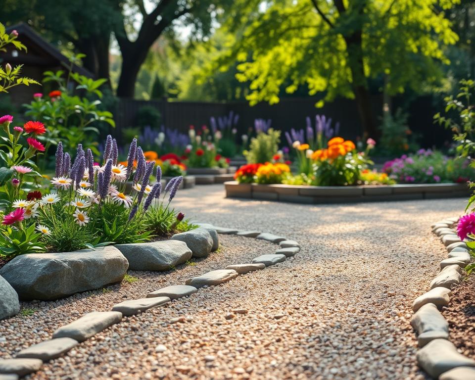 gravel garden paths and planting beds