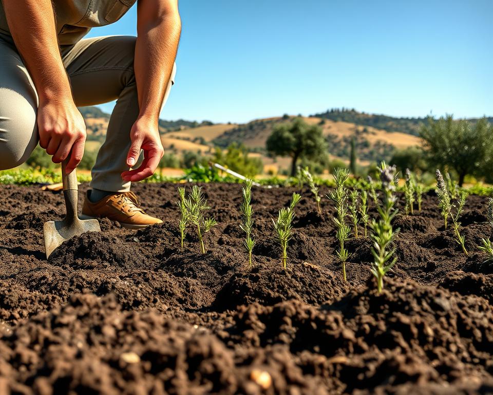 soil preparation for Mediterranean plants