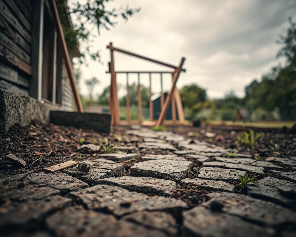 unsuitable garden building foundations